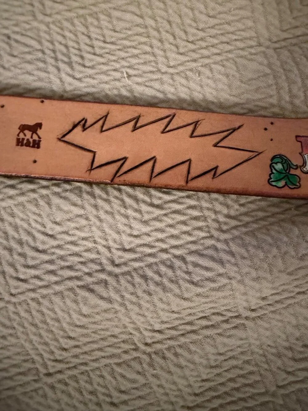 H&H Grateful Dead Handtooled Leather Belt 